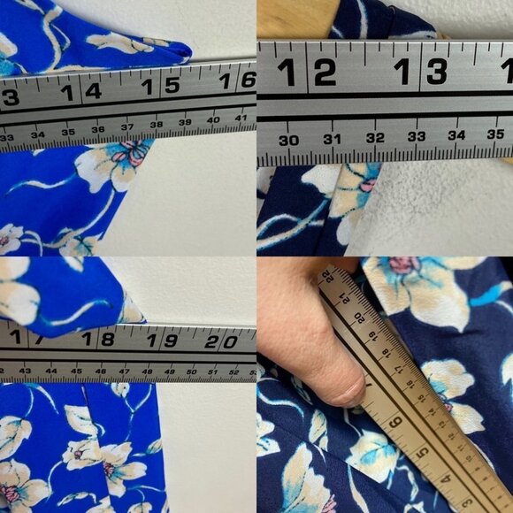 NEW Eliza J Floral Bow Tie Back Midi Sundress Blue Size‎ 4 Nordstrom Bohemian - Picture 10 of 12